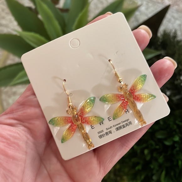 Acrylic Dragonfly Earrings - Picture 2 of 4
